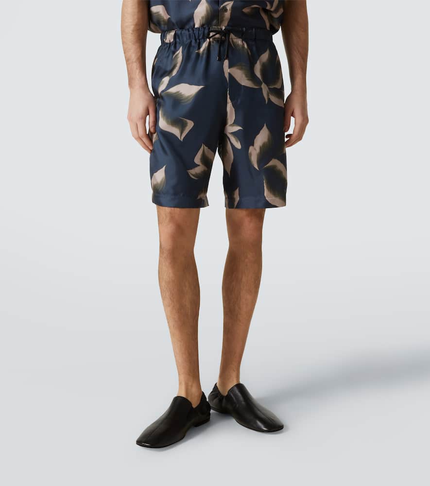Printed silk shorts