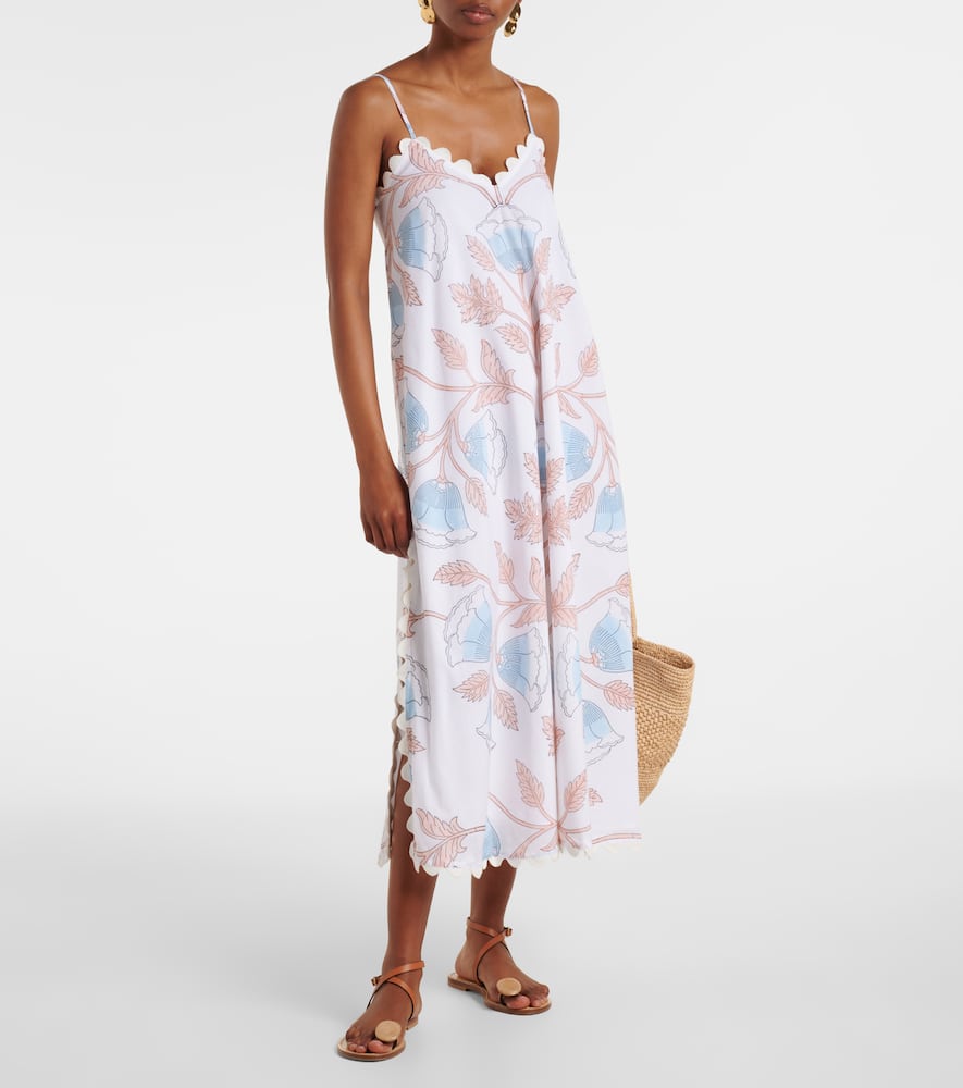Printed cotton slip dress