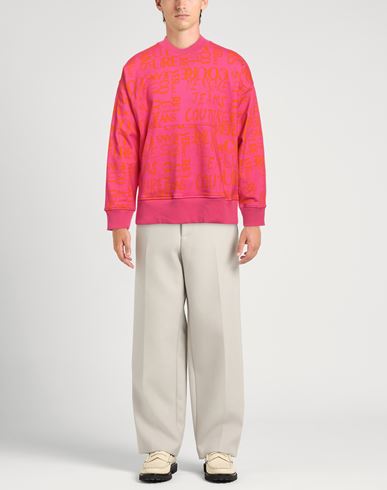 Versace Jeans Couture Man Sweatshirt Fuchsia Size L Cotton, Elastane