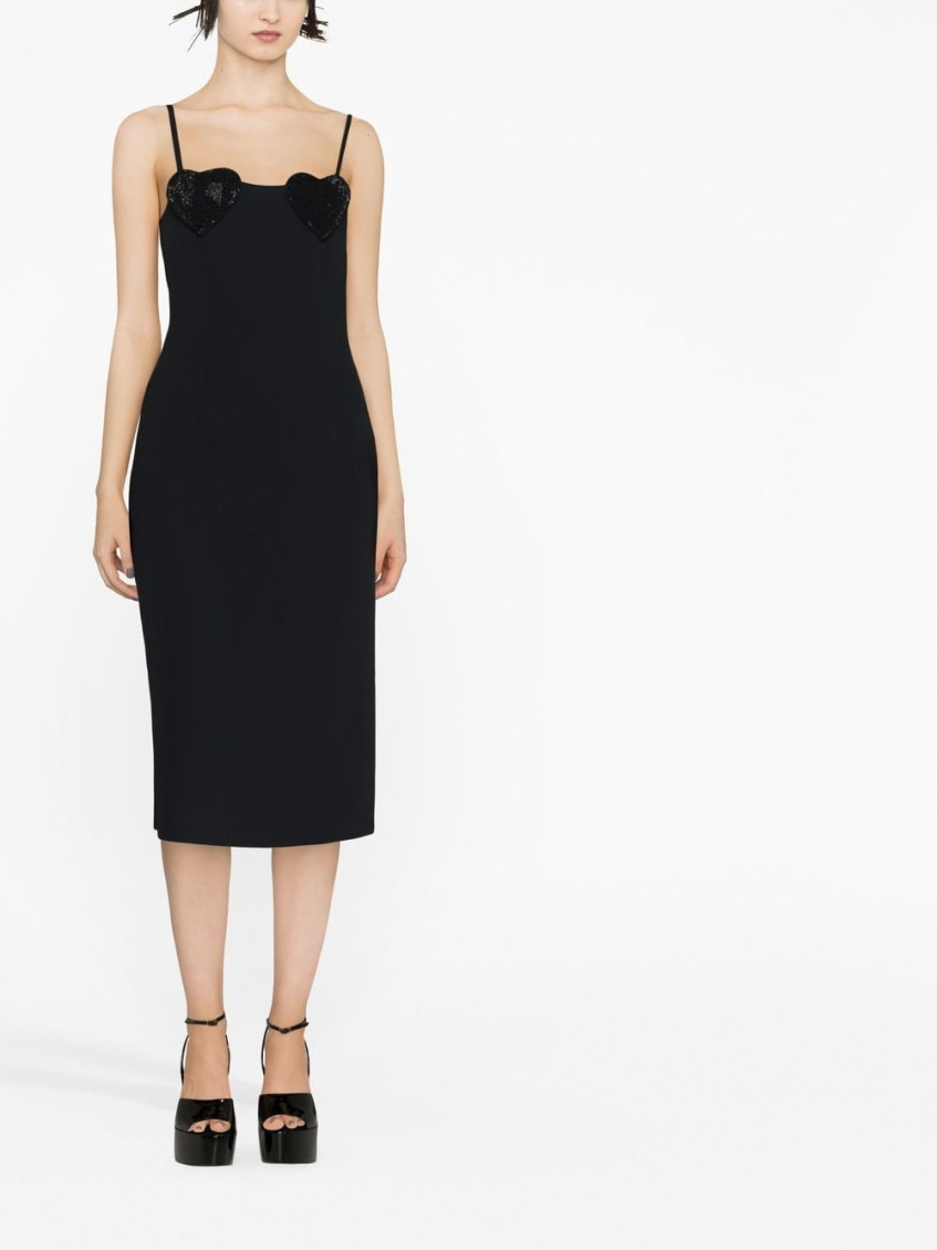 Heart Rhinestone Embellished Slip Dress