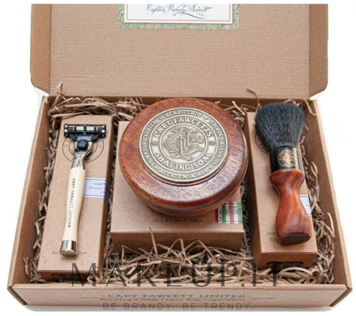 Set Captain Fawcett sh/soap/110g + sh/brush/1pcs + razor