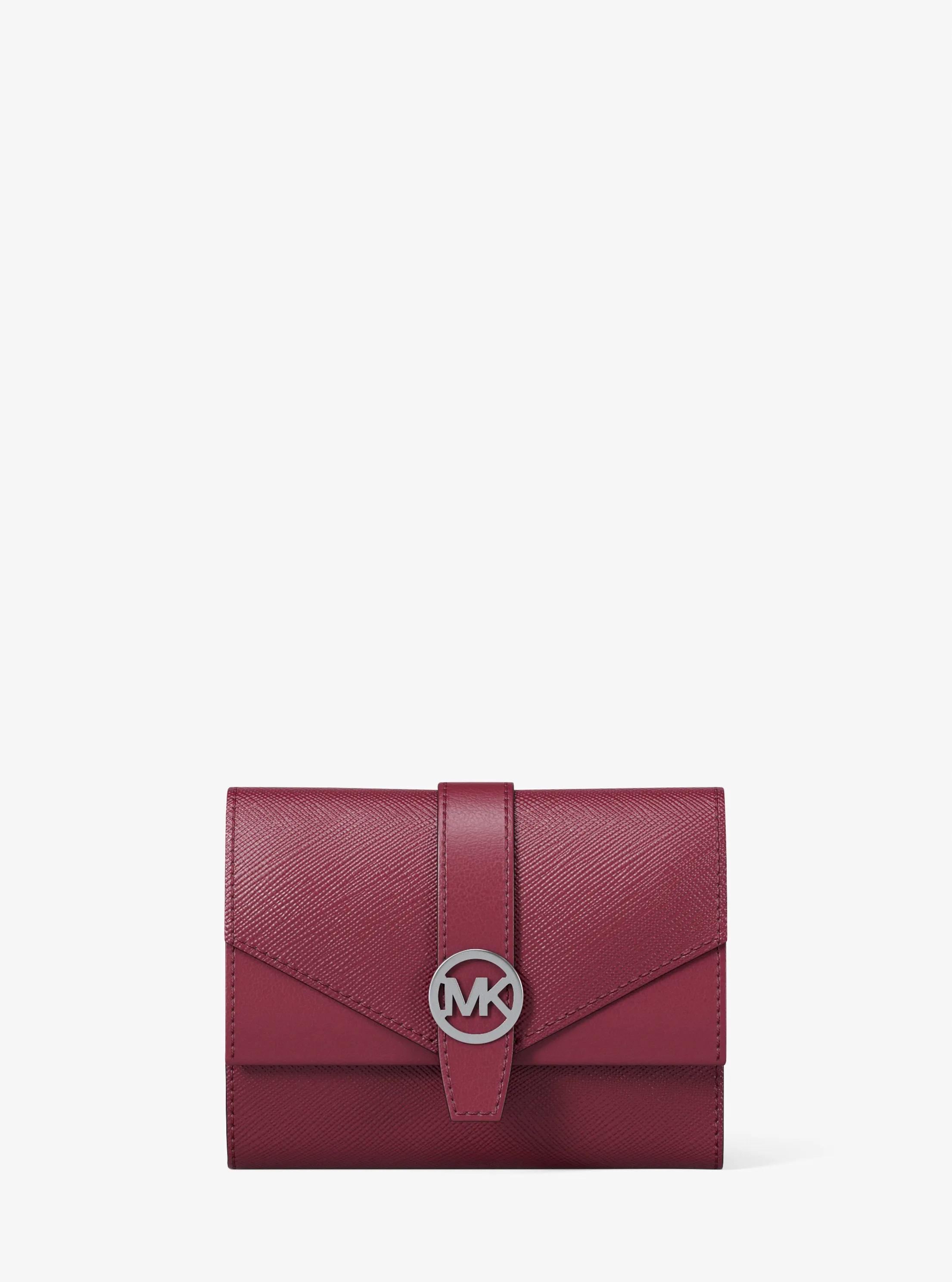 Greenwich Medium Leather Trifold Wallet in Red - One Size