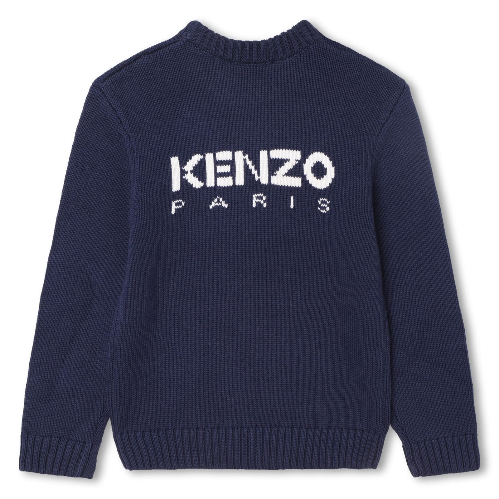Intarsia-knit cotton-wool sweatshirt - Blue
