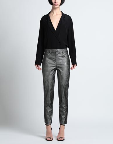 Woman Pants Gunmetal Size 10 Viscose, Polyurethane