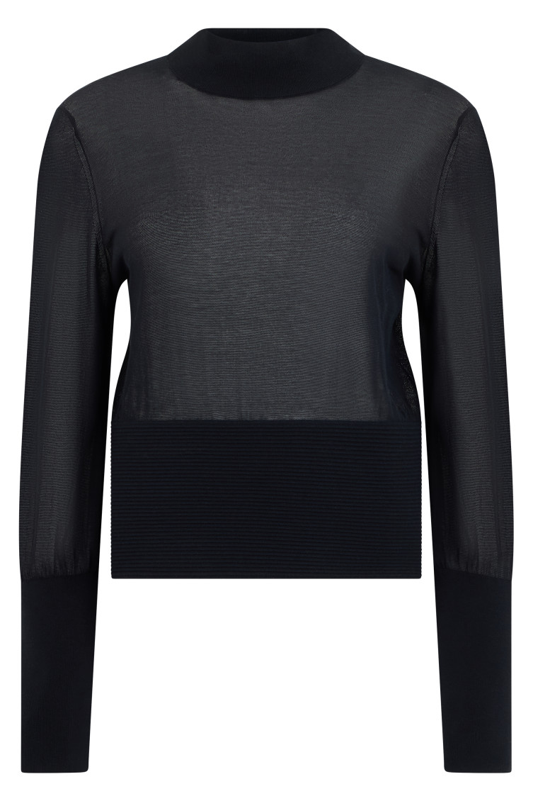 Frame - lightweight knit sweater sheer textured band