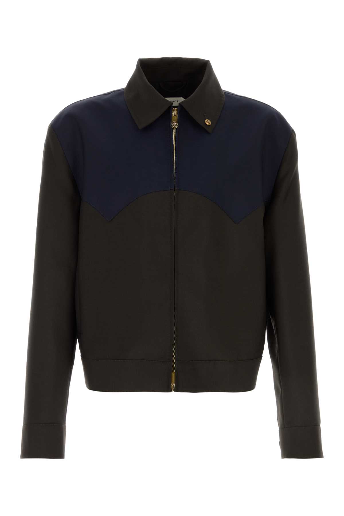 Versace - mohair wool jacket contrasting pane