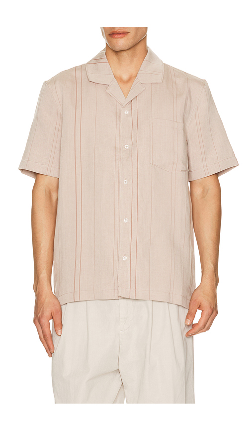 PAIGE Albro Shirt in Muted Cherry Stripe. XXL/2X also in S, M, XL/1X