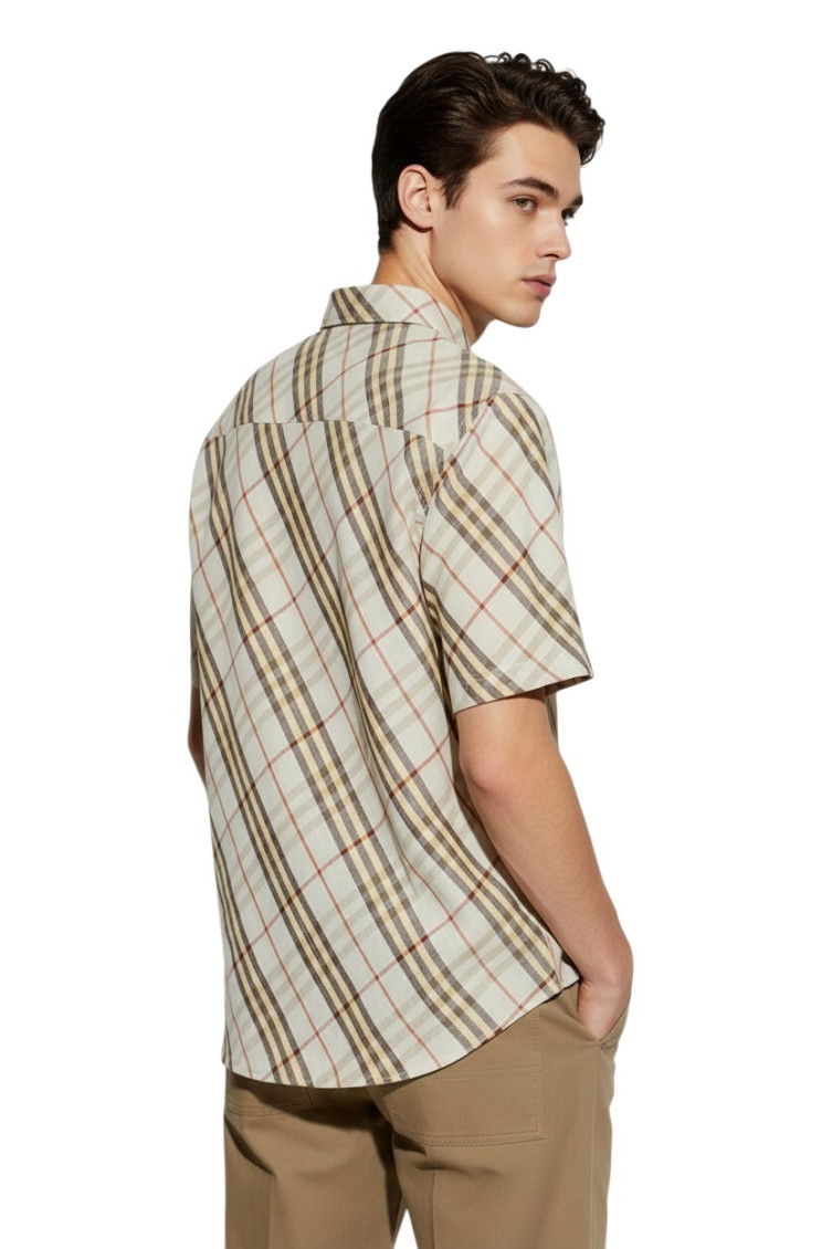 Beige Regular Check Shirt