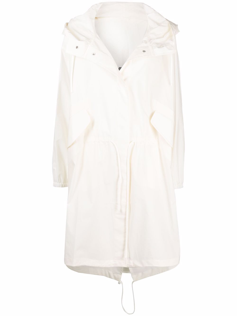 Logo-print hooded raincoat - White
