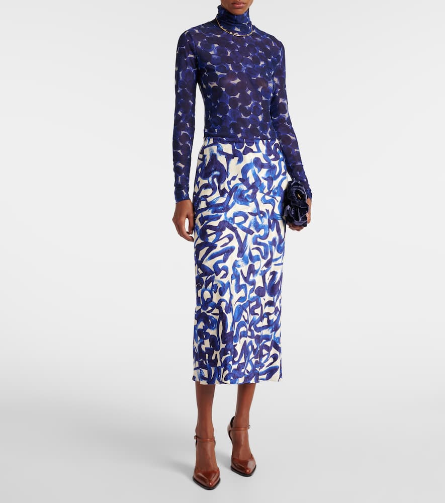 Printed midi skirt