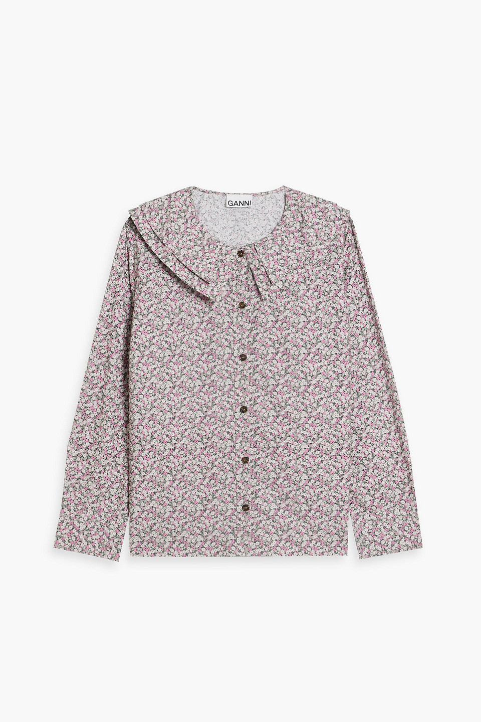 Floral-print cotton-poplin shirt