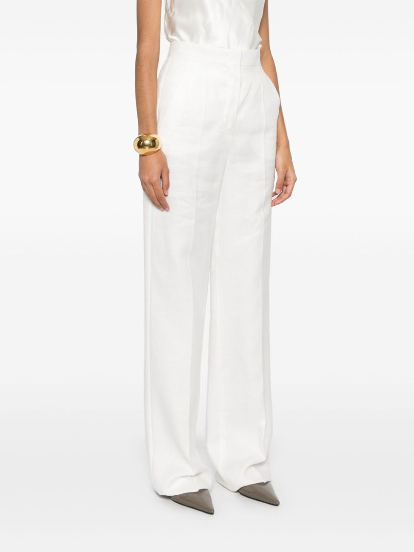 White Aversa linen trousers