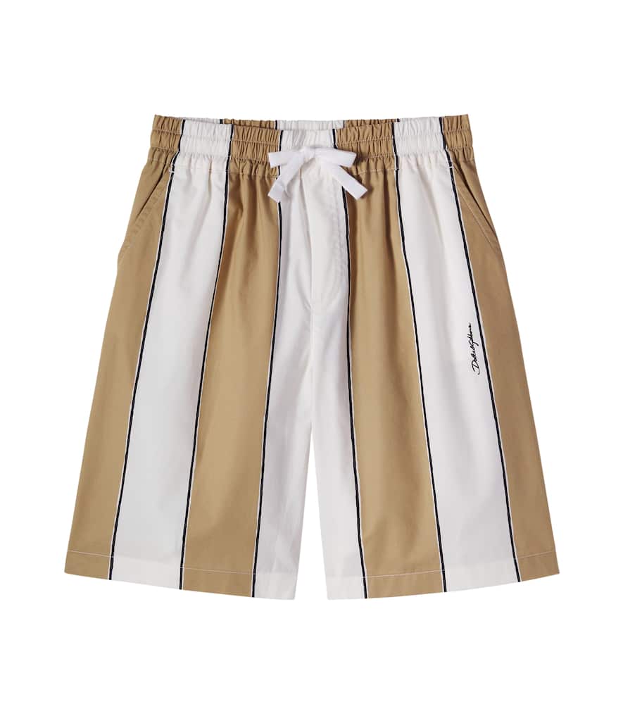 Striped cotton shorts