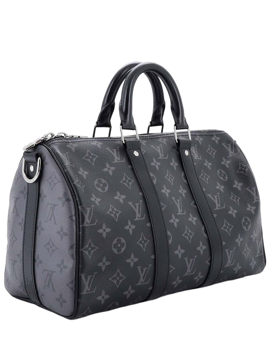 Black Reverse Monogram Eclipse Canvas Keepall Bandouliere 35