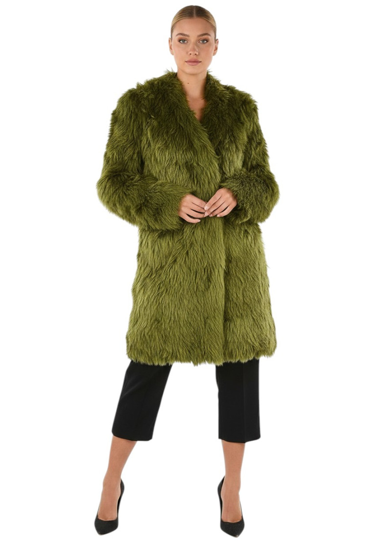 Green Shawl lapel Trench Coat