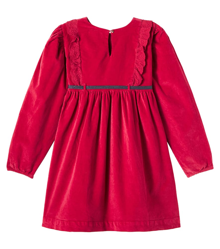 Osaka ruffled cotton velour dress