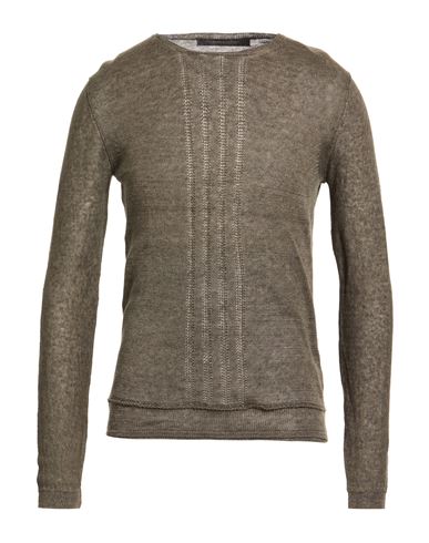 Patrizio Piscaglia Man Sweater Military green Size 38 Linen