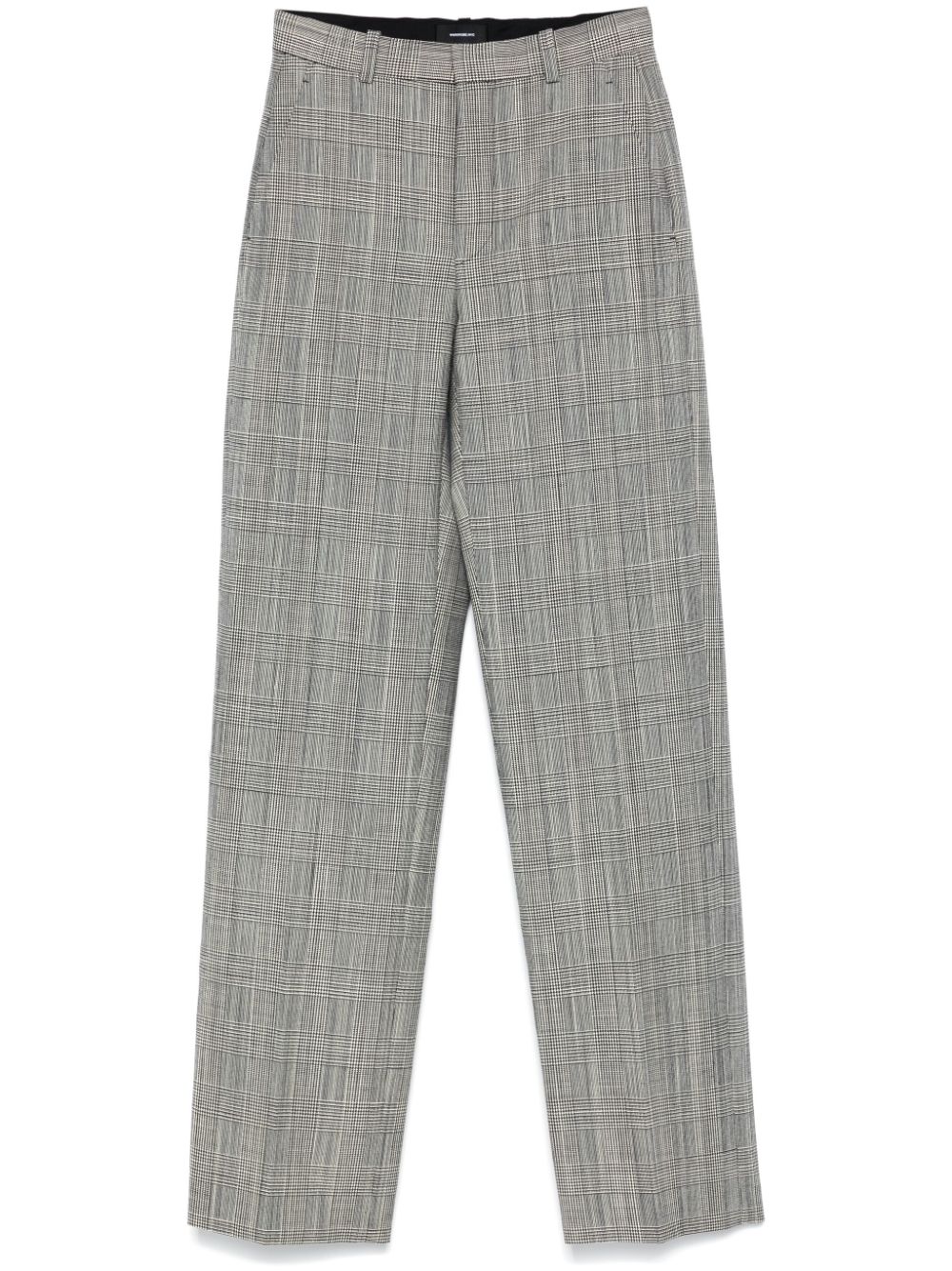 Prince of Wales-pattern straight trousers - Grey