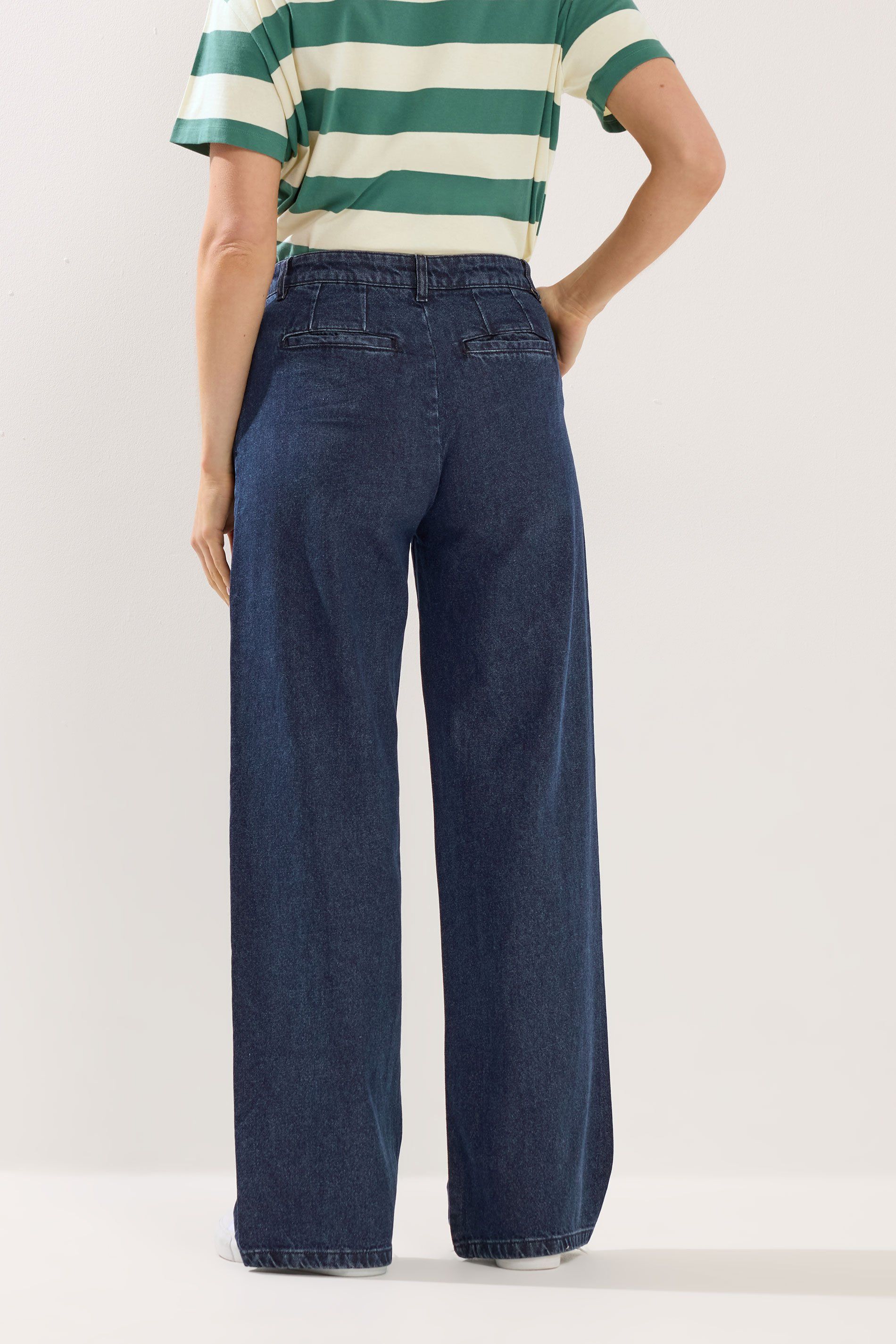 Long Tall Sally Tall Pleated Wide Leg Jeans In Indigo