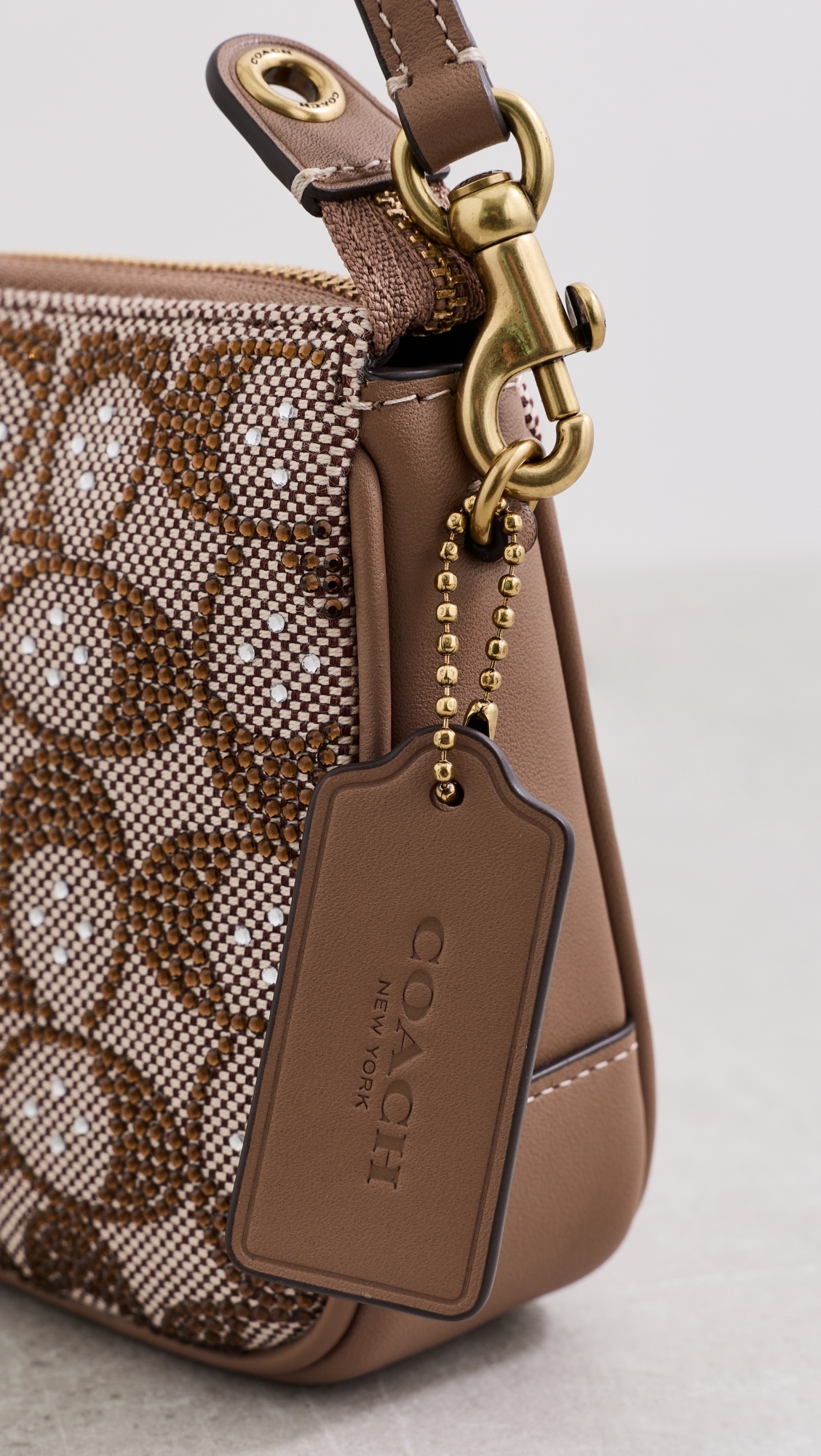 Crystal Signature Jacquard Plaza Bag Mushroom One Size