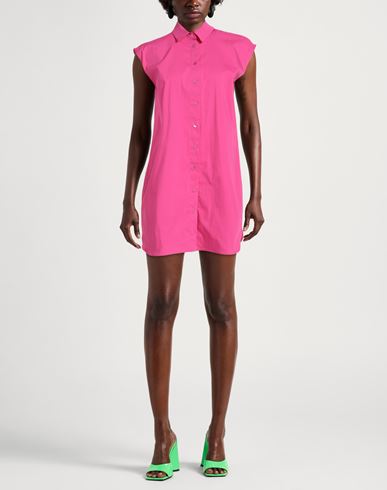 Woman Mini dress Fuchsia Size 8 Cotton, Polyamide, Elastane