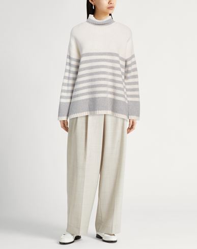 Woman Turtleneck Ivory Size 4 Virgin Wool, Silk, Cashmere