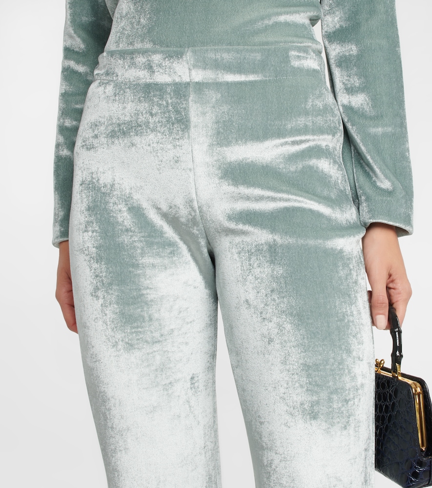 Straight-leg wool-blend pants