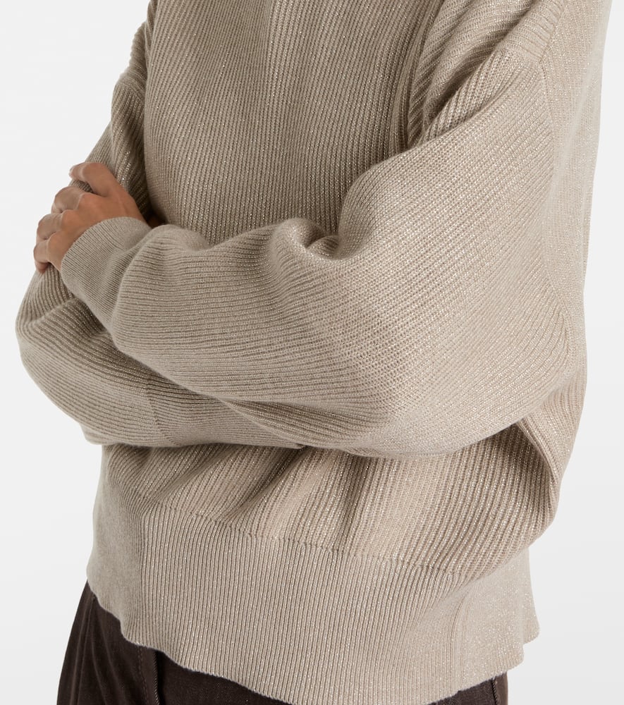 Ribbed-knit cashmere-blend sweater