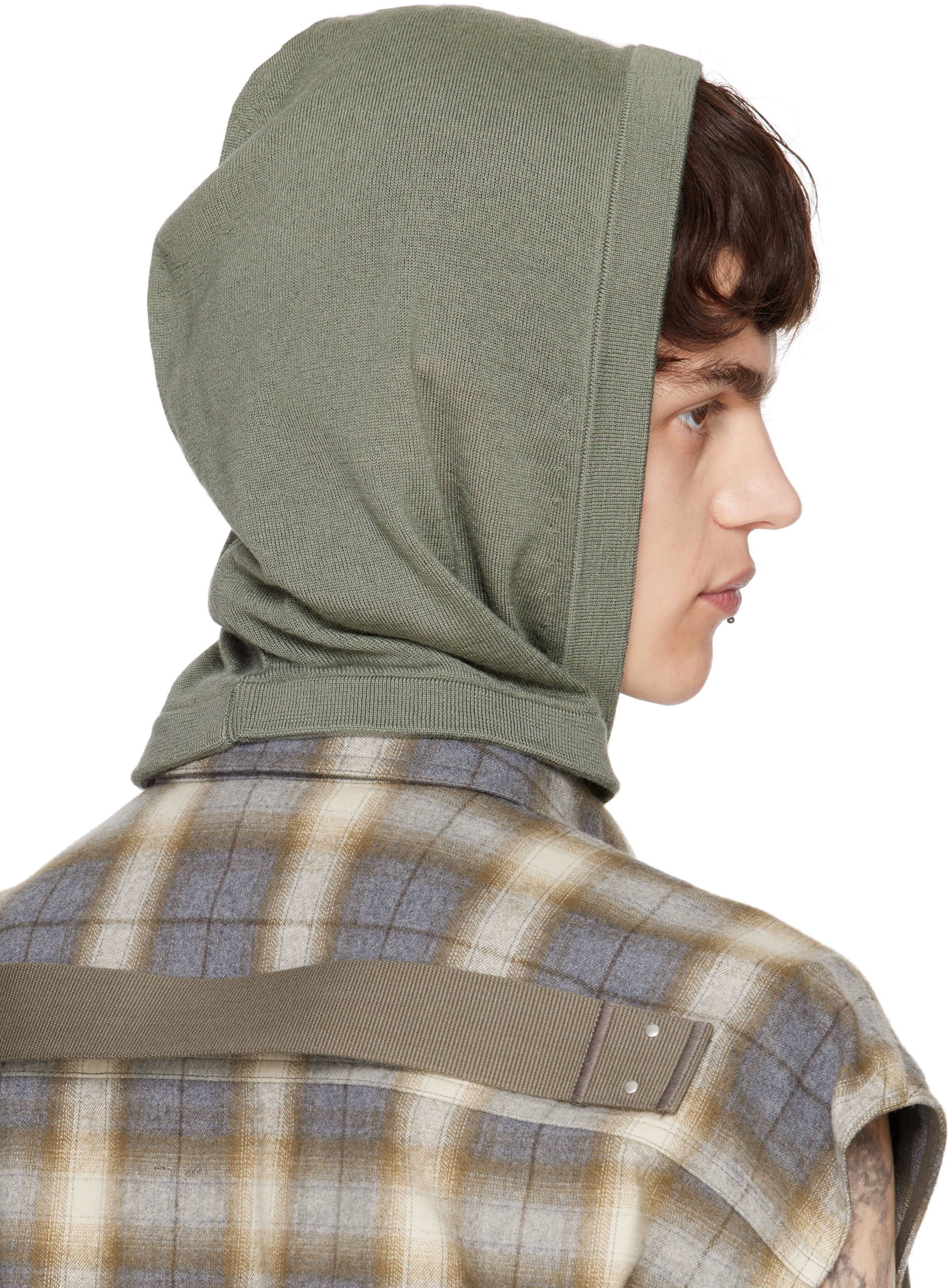 Rick Owens Green Hollywood Cashmere Hood