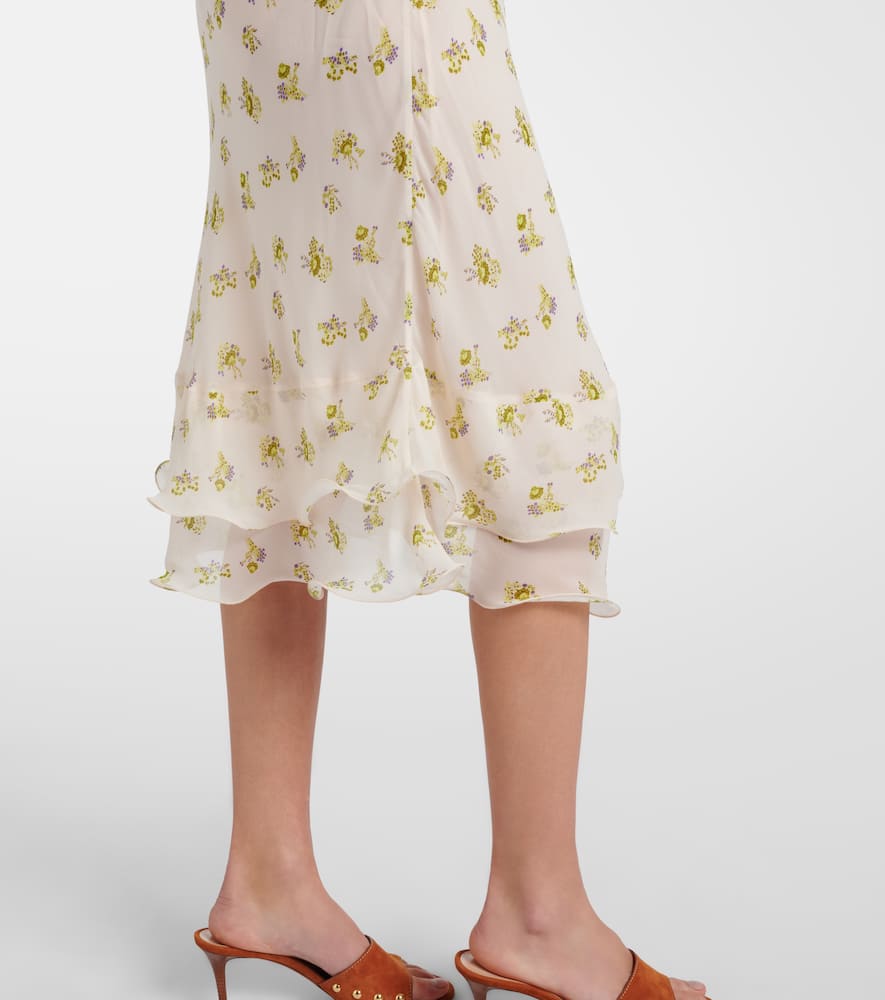 Airy Daydream floral midi skirt
