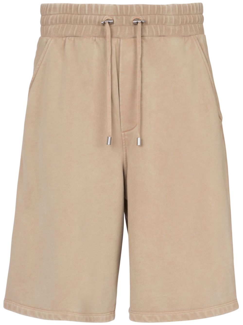 Logo-embroidered cotton shorts - Neutrals