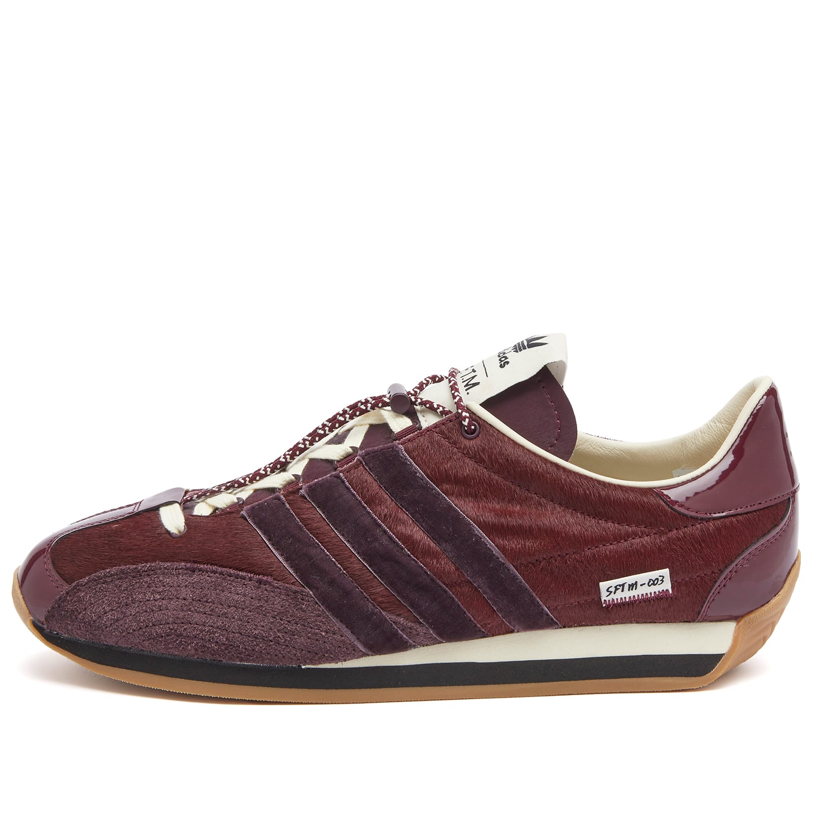 X STFM Country OG Sneaker in Maroon/Core Black/Cream White