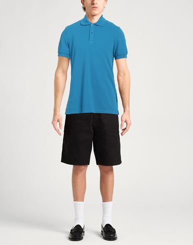 Bikkembergs Man Polo shirt Azure Size M Cotton