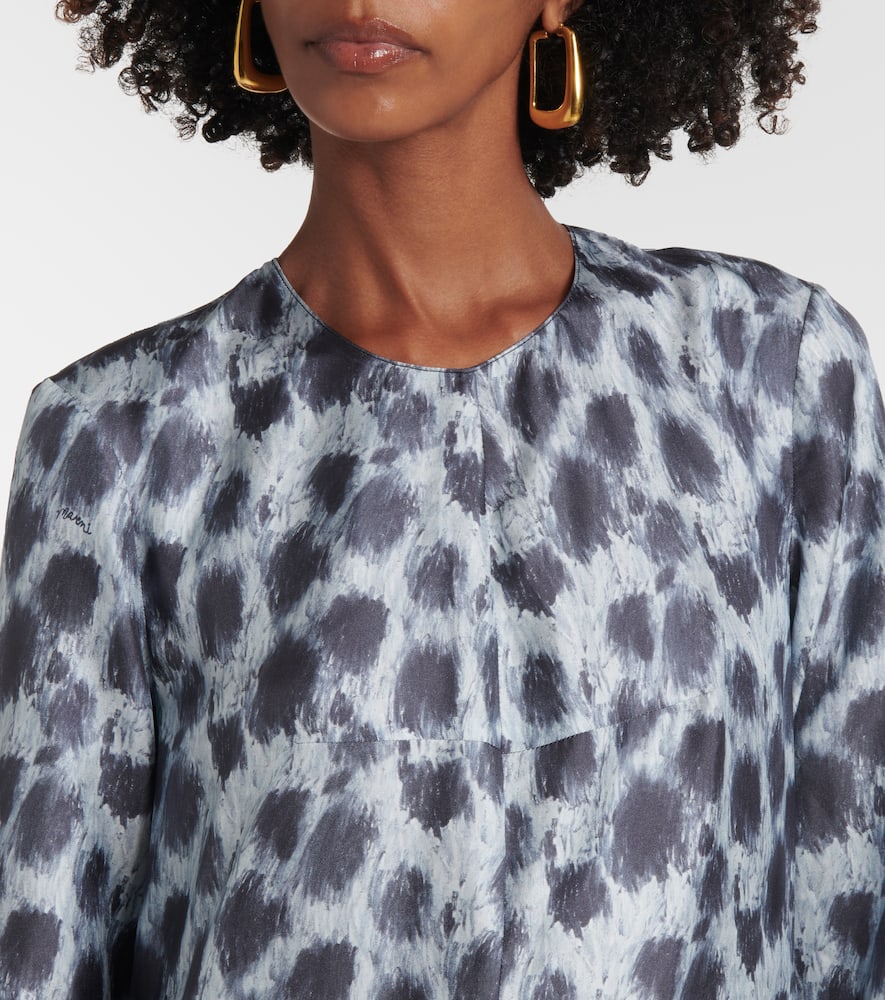 Printed silk maxi dress