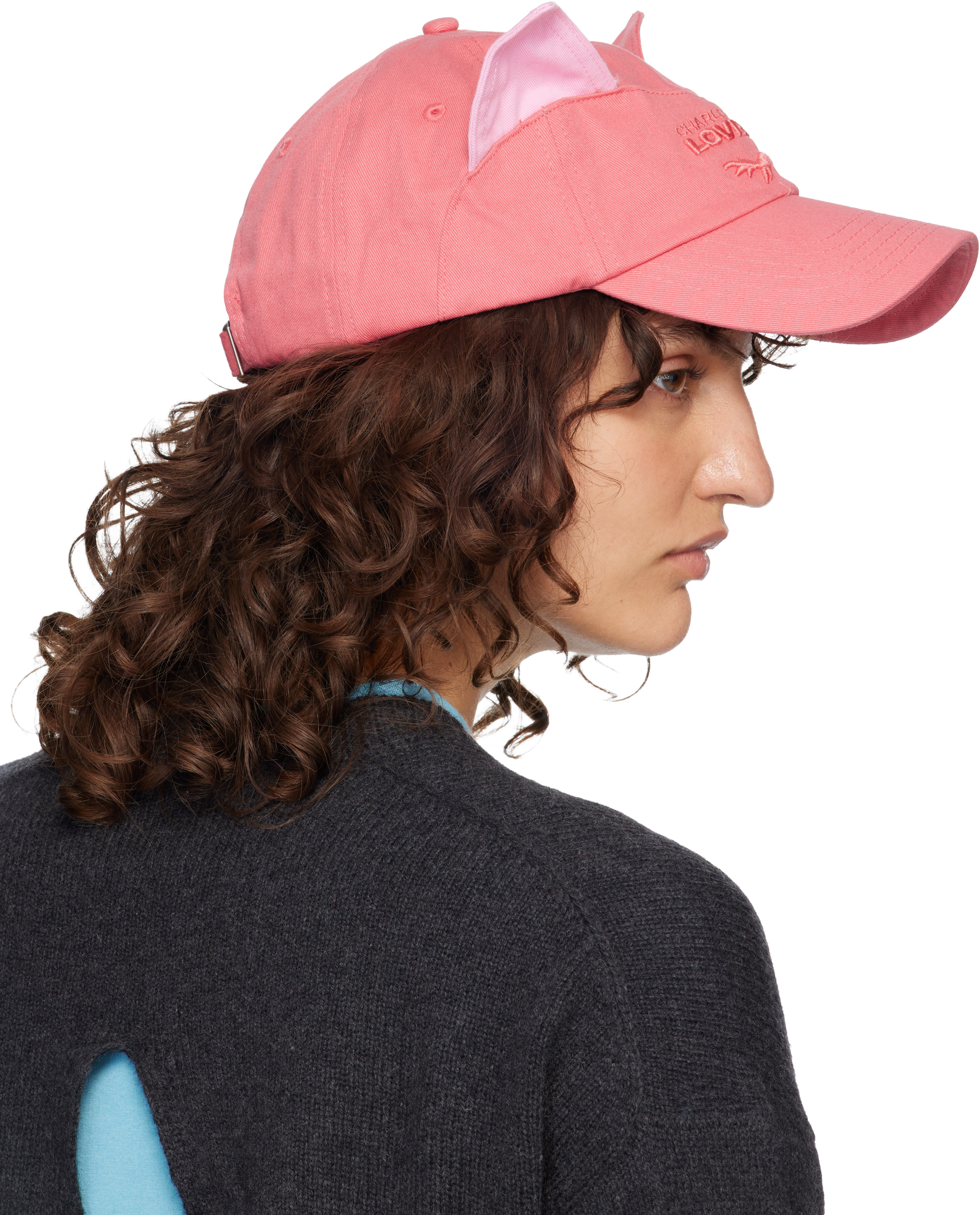 Pink Colour Block Ears Exclusive Cap