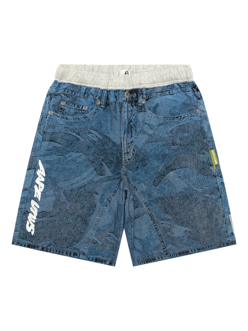 Camouflage-print elasticated shorts - Blue