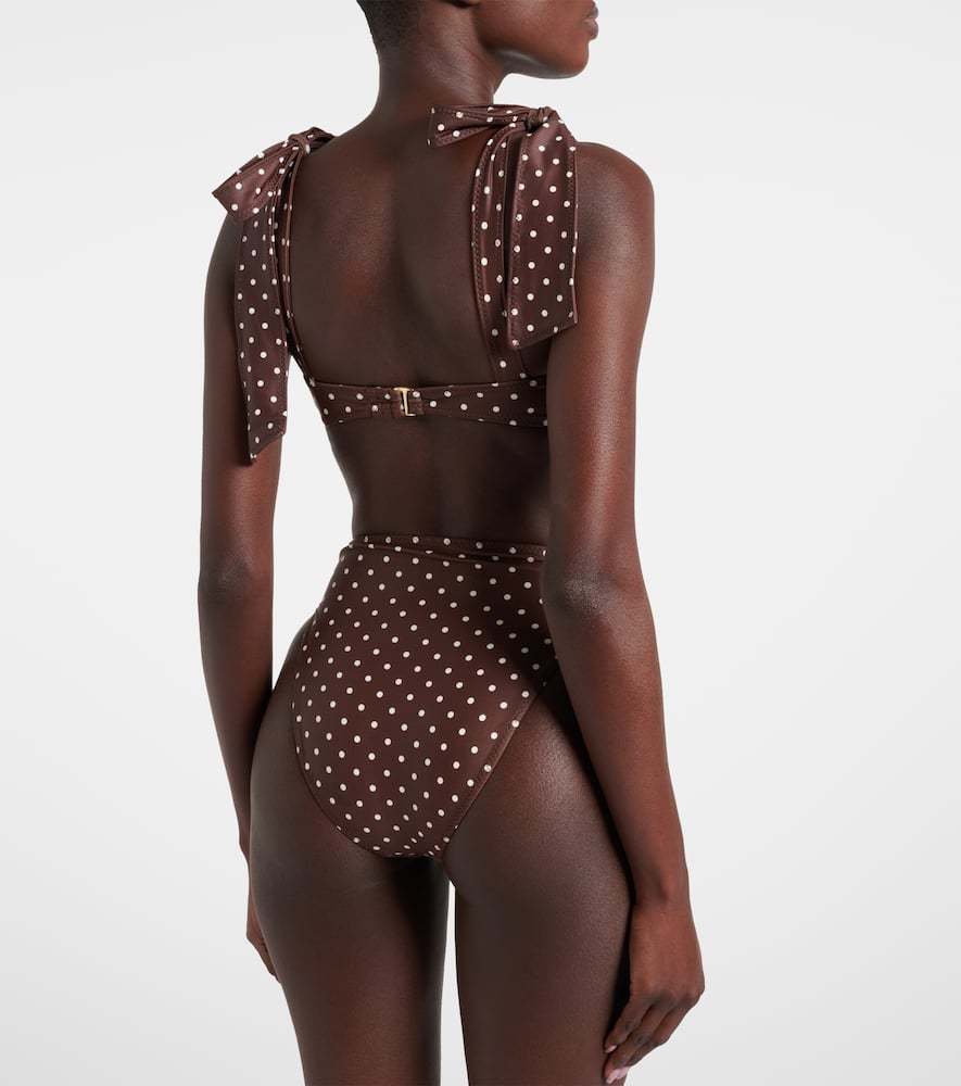 Polka-dot high-rise bikini bottoms