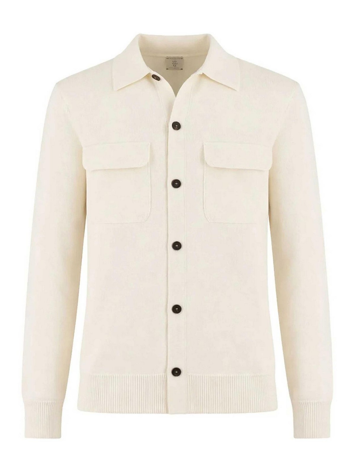 Eleventy - knit shirt chest pockets ribbed tri