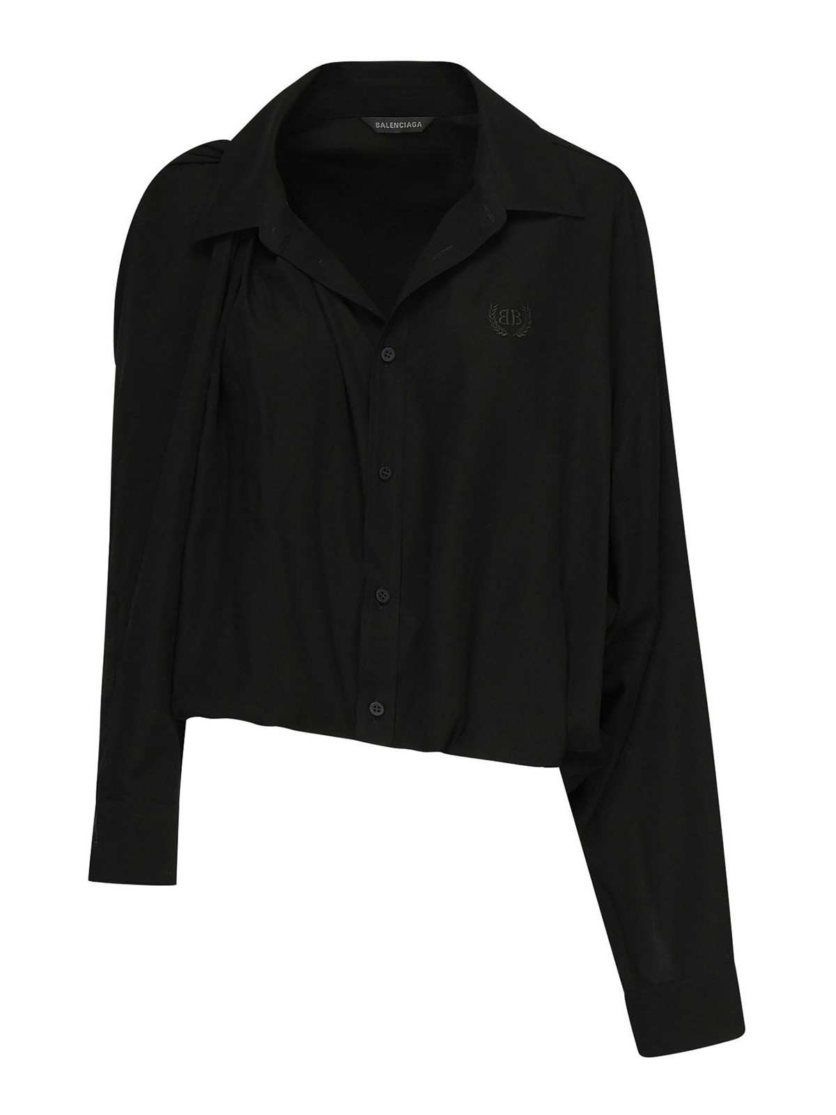 One-Shoulder Poplin Shirt