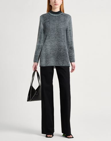 Woman Turtleneck Charcoal Size 10 Baby alpaca wool, Recycled polyamide, Polyamide