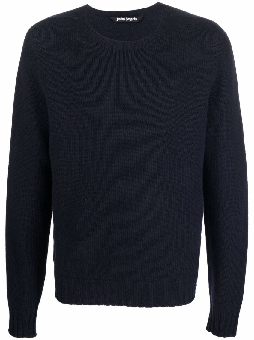 Intarsia-knit logo long-sleeve jumper