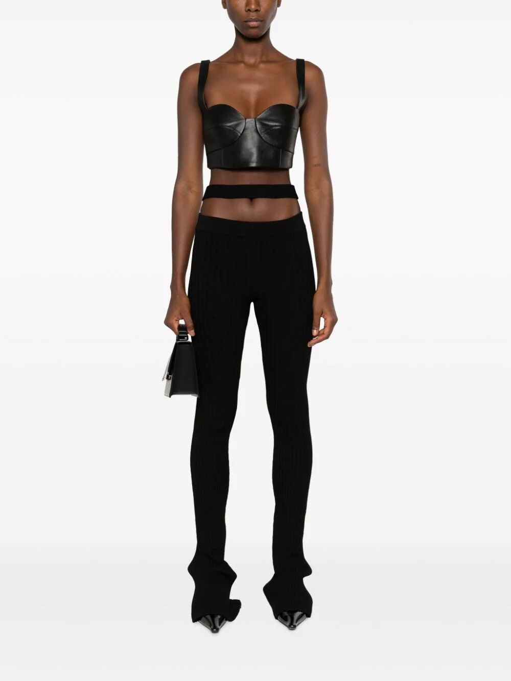 Andreadamo Ribbed Knit Flare Pants