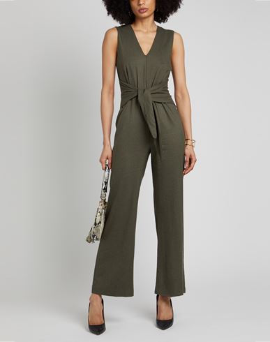 Woman Jumpsuit Military green Size 6 Viscose, Polyester, Elastane