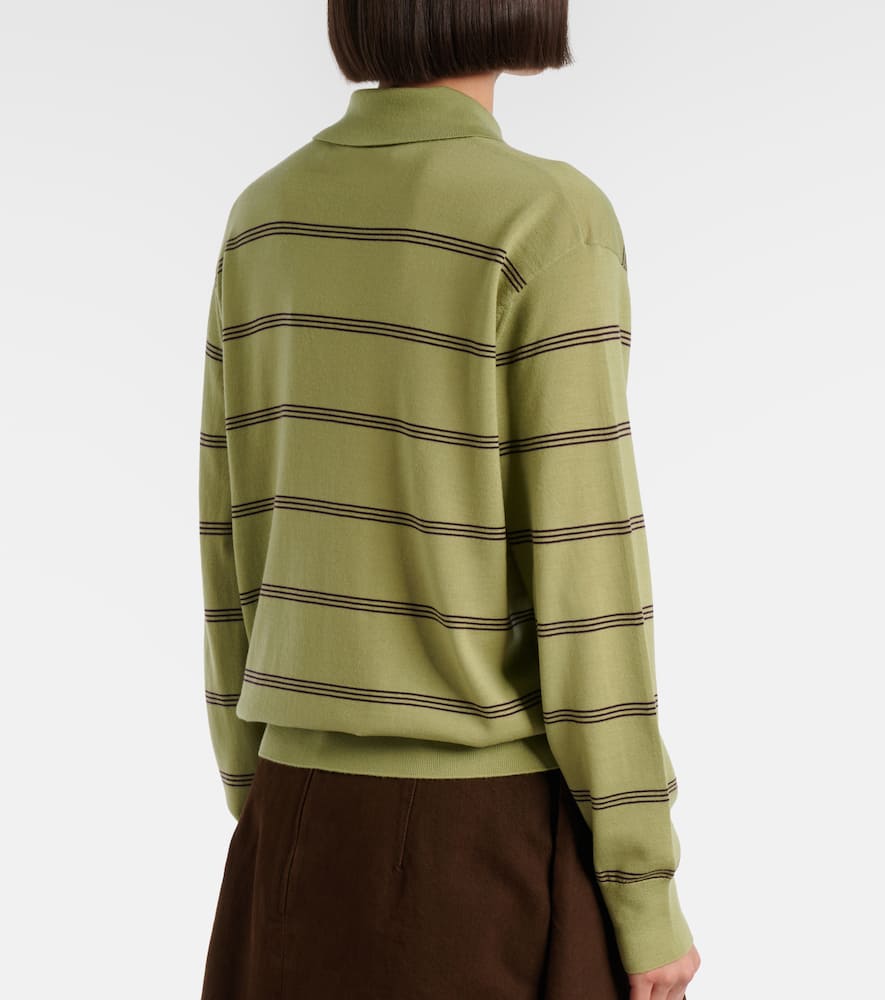 Striped wool polo sweater