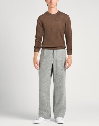 Man Sweater Dark brown Size 42 Cotton