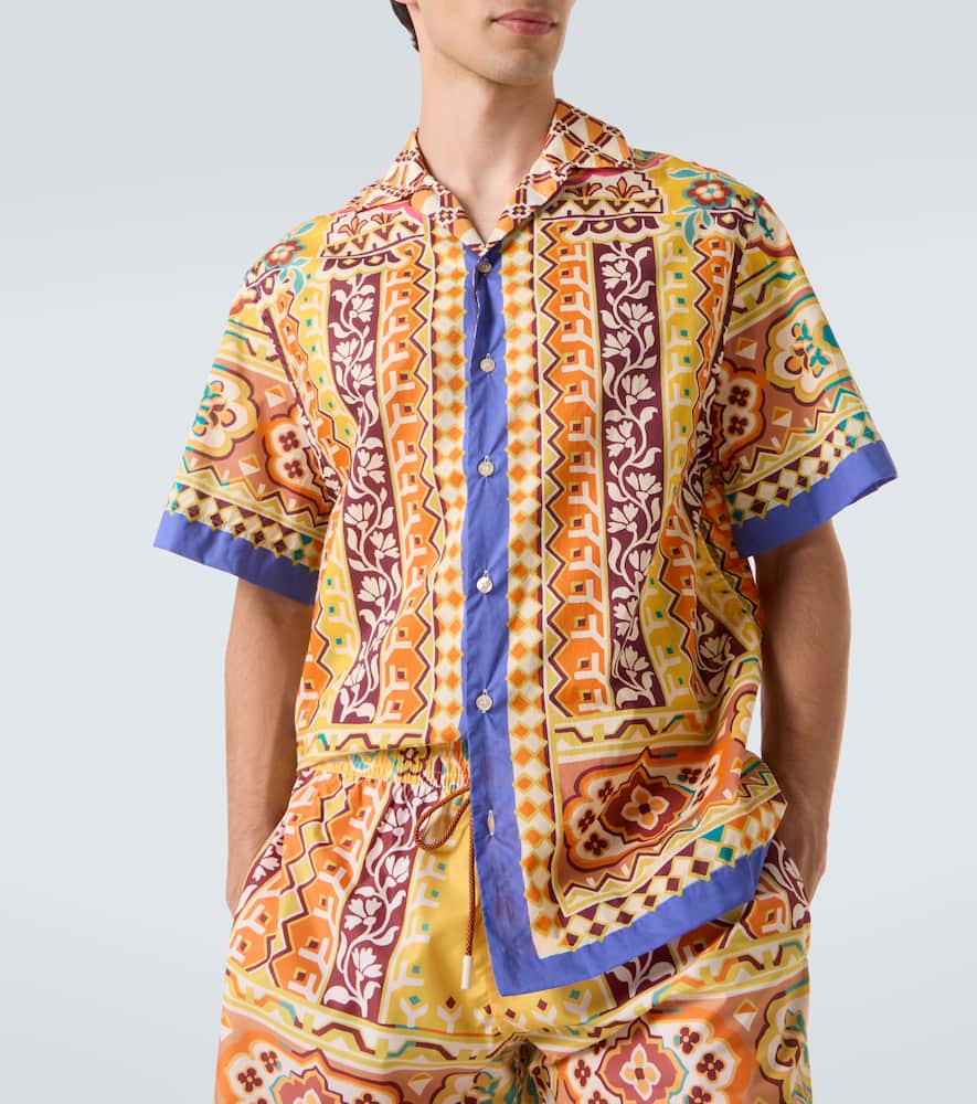 Printed cotton bowling shirt