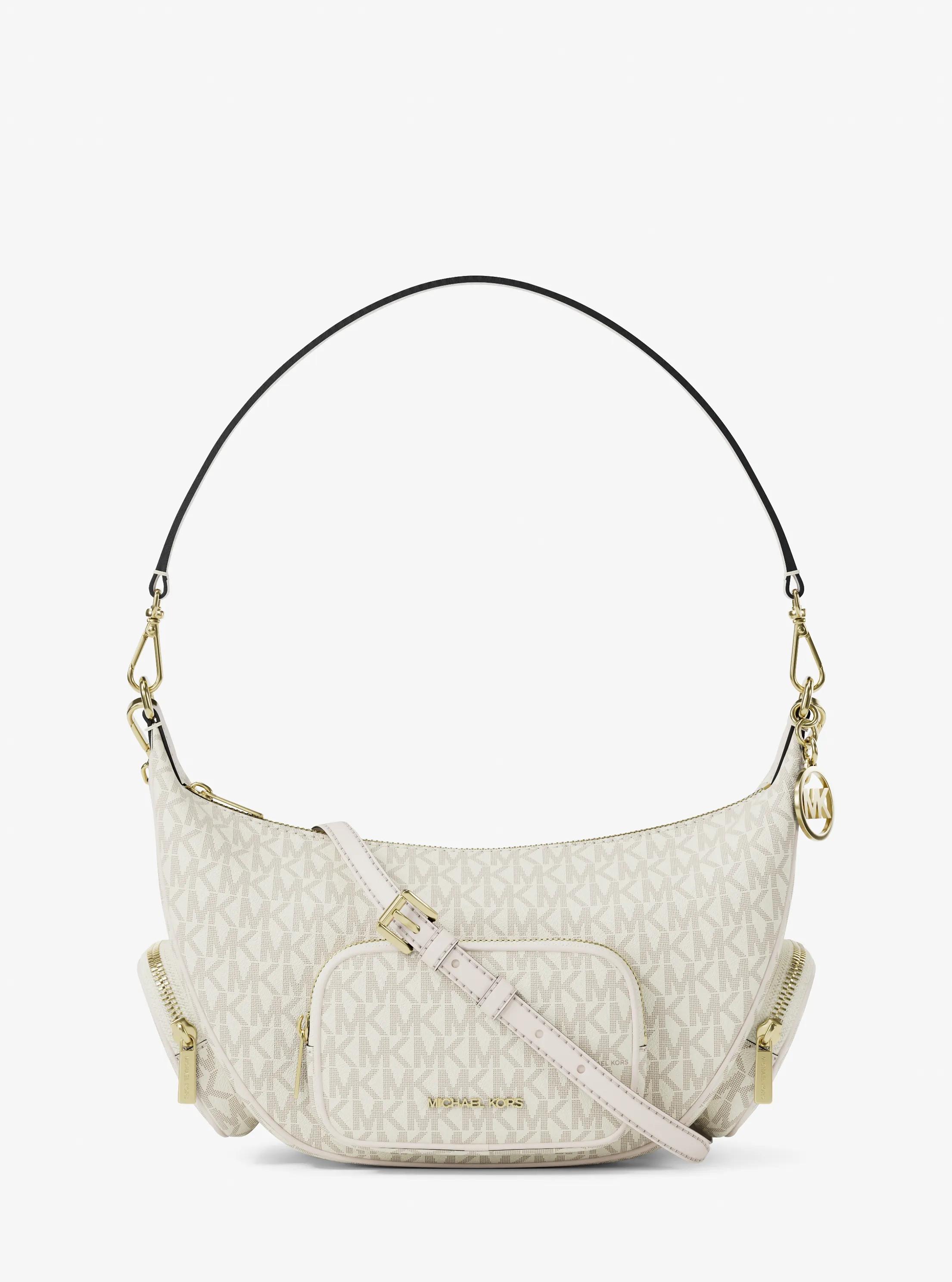 Merritt Medium Signature Logo Convertible Shoulder Bag in Natural - One Size