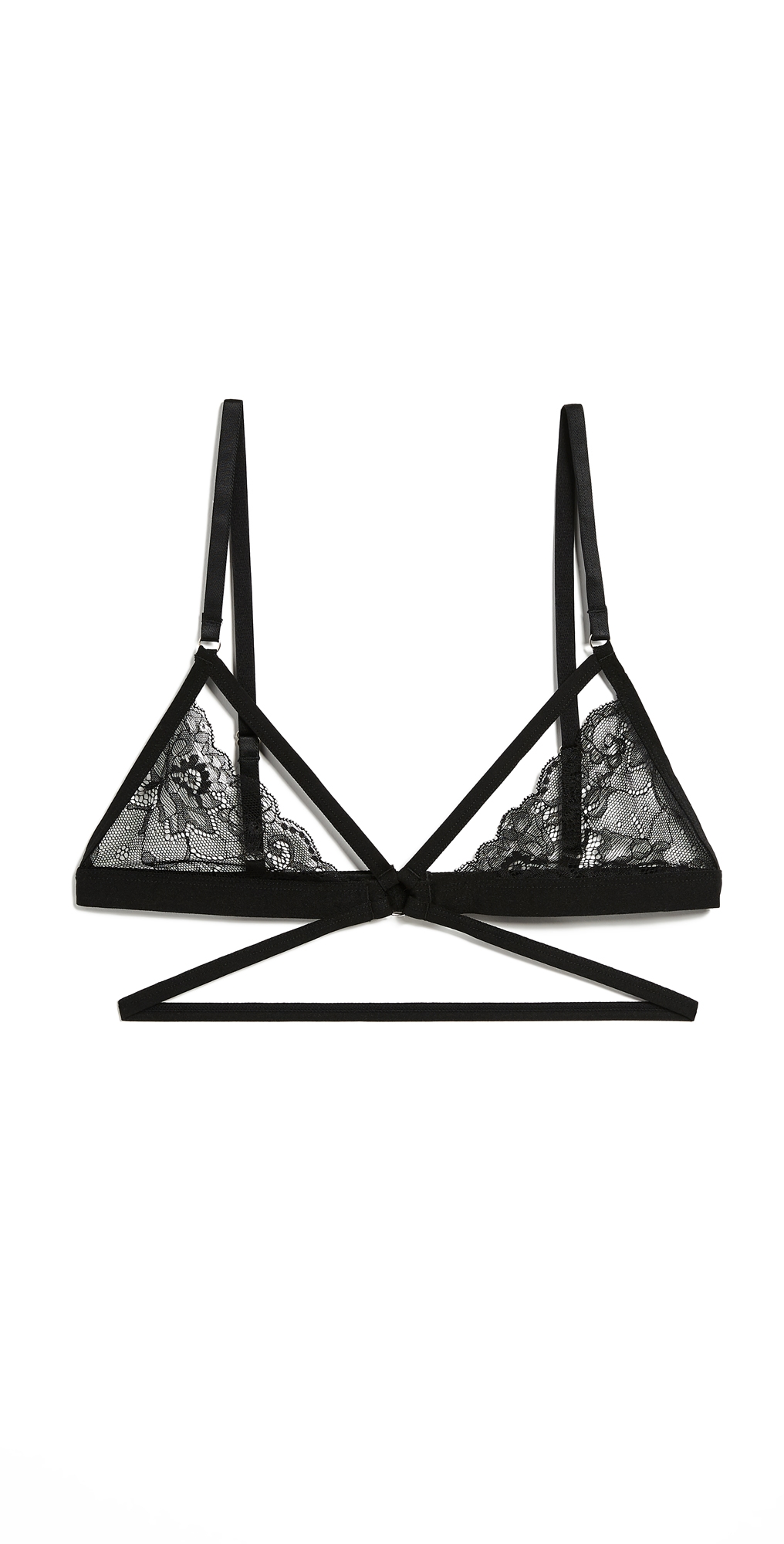 Lucy Elastic & Lace Bra Black