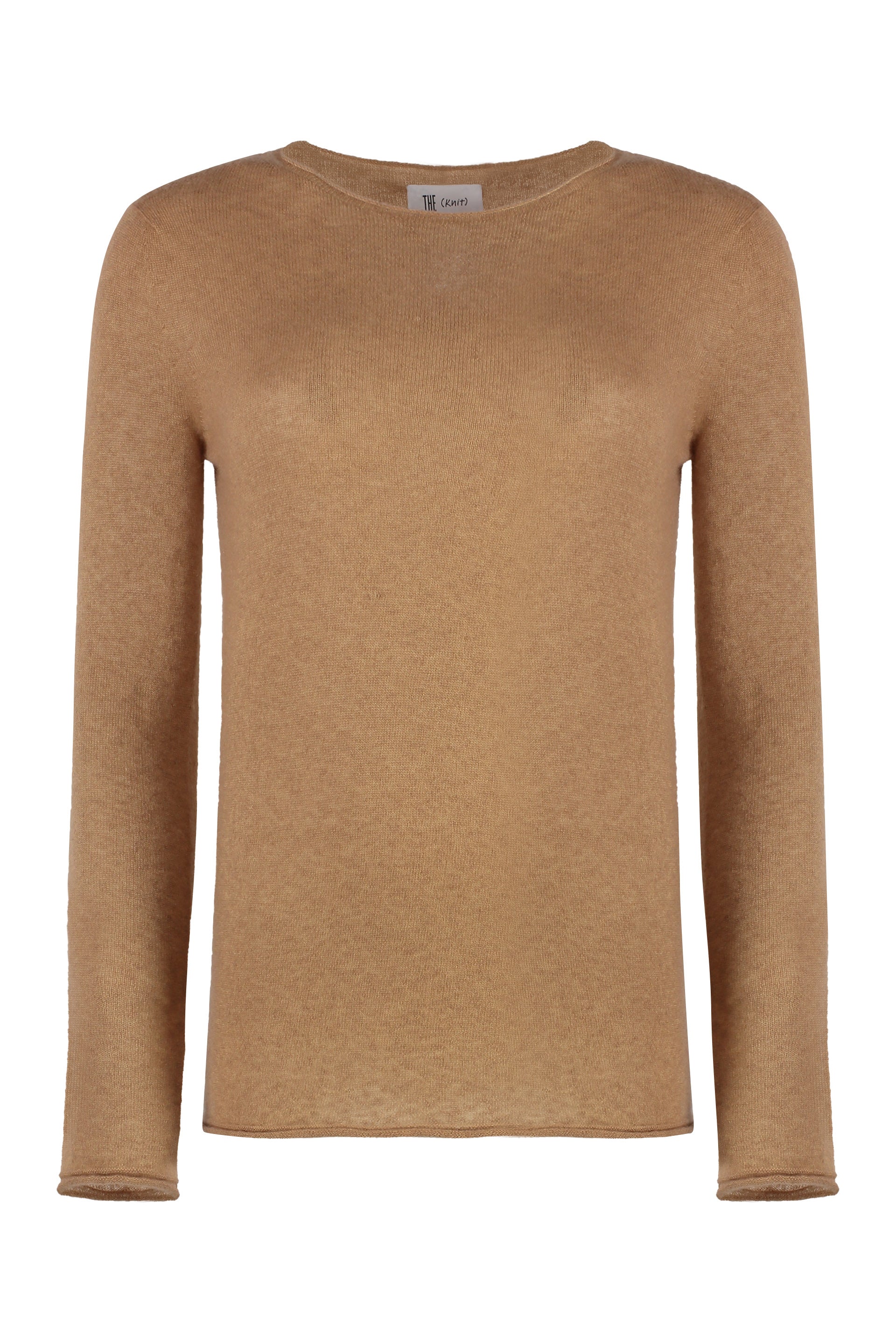 The (alphabet) Silk-Cashmere Blend Pullover with Rounded Neck