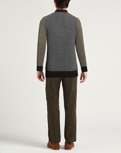 Alpha Studio Man Cardigan Military green Size 36 Wool
